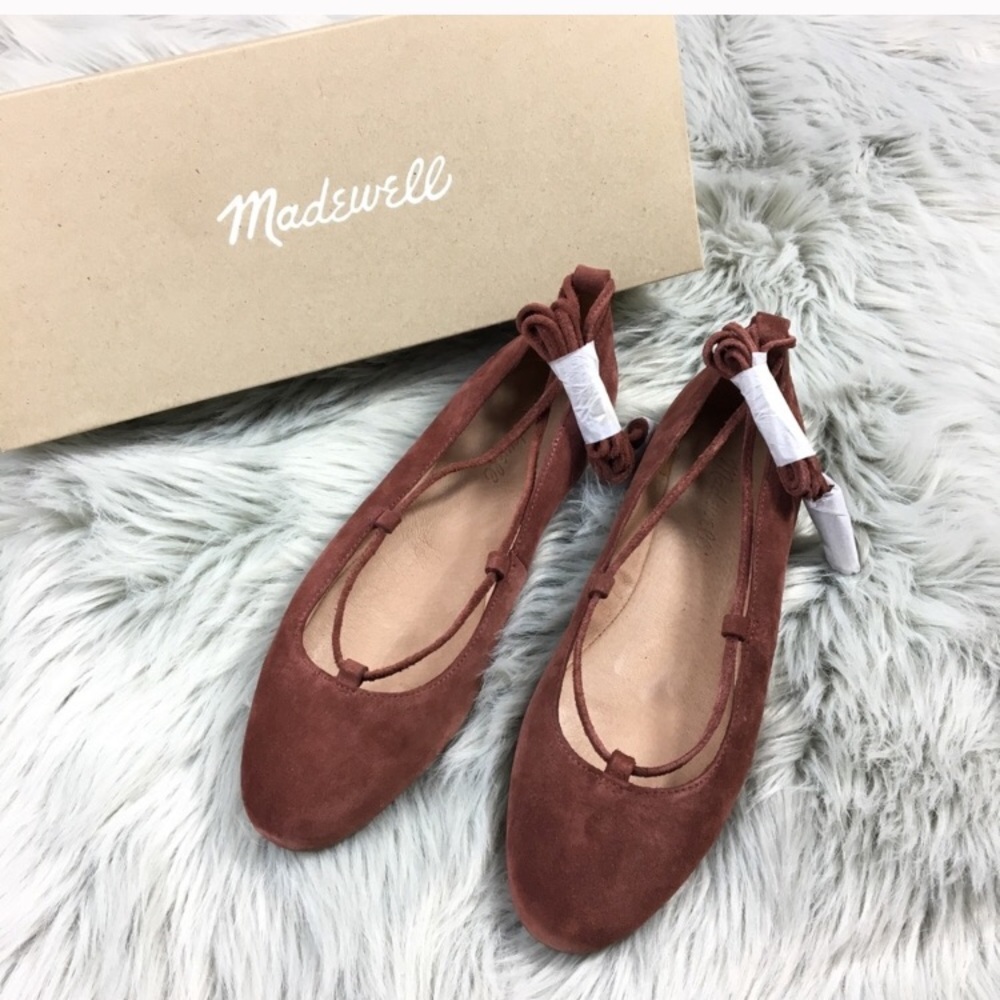 Madewell Inga lace-up suede flats - NWT